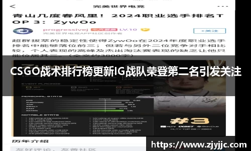 CSGO战术排行榜更新IG战队荣登第二名引发关注
